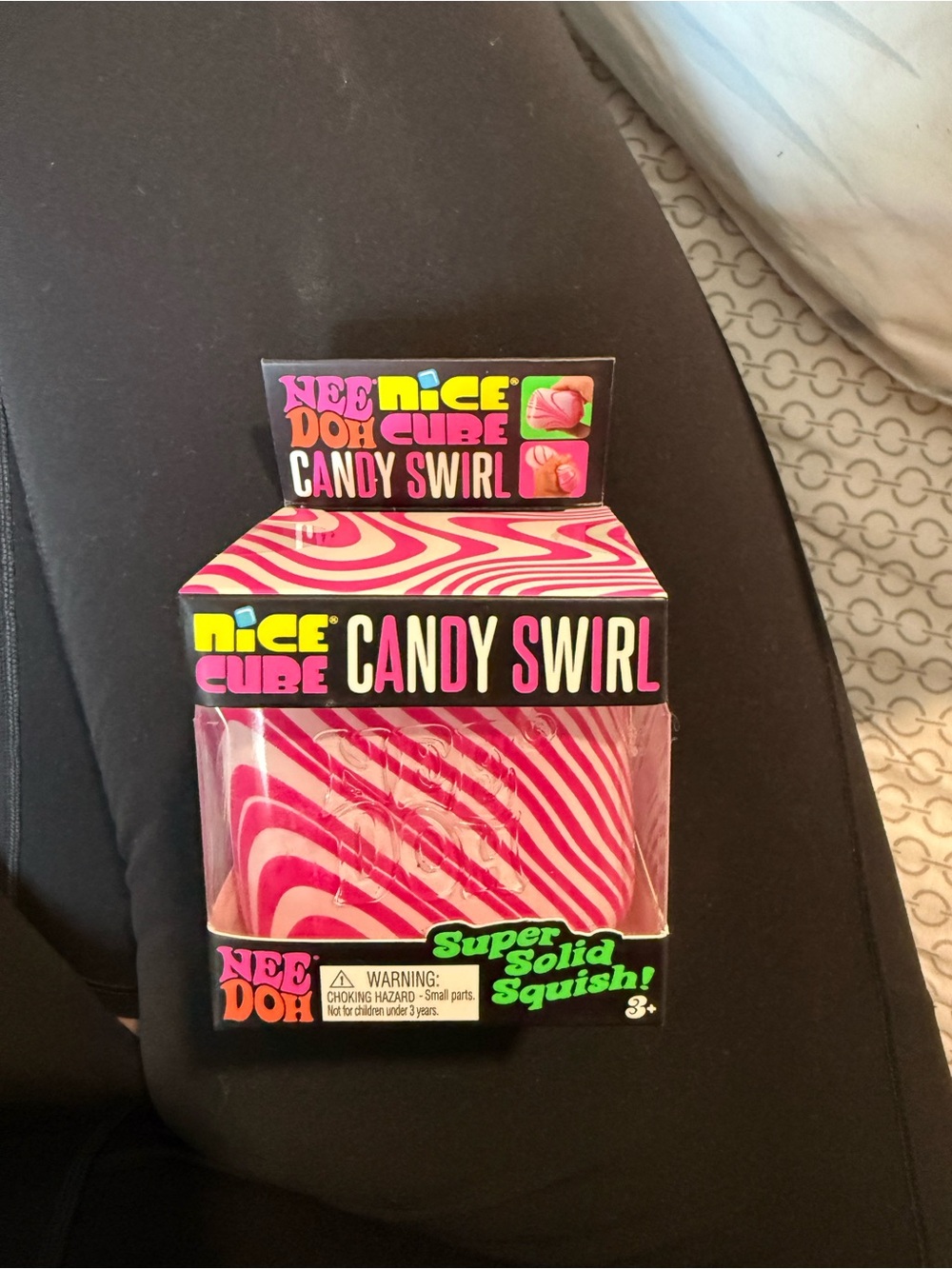 NeeDoh Nice Cube Candy Swirl Squishy - Pink & White